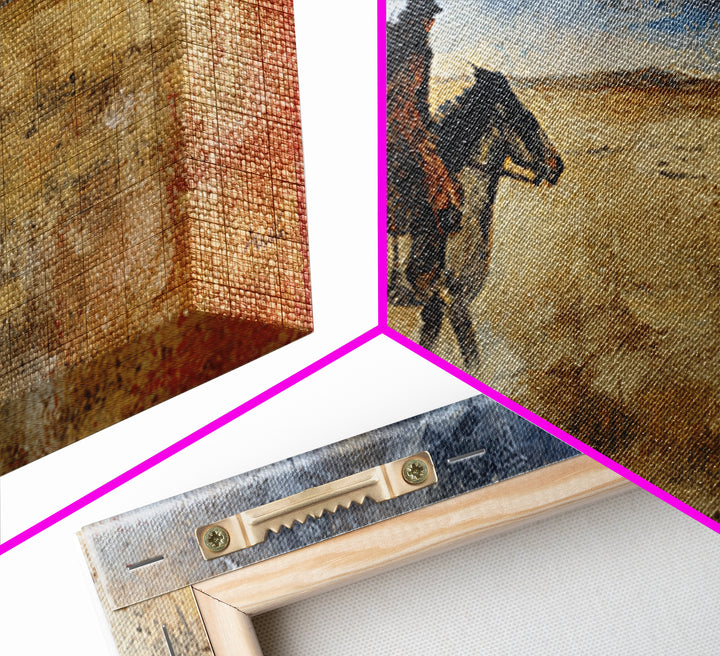 Train Crossing Western Plains Framed Canvas Print, Western Art, Farmhouse Decor, Southwestern Decor, Fine Art, Frontier, WES-2x1-91