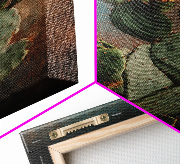Prickly Pear Cactus Canvas Print, Western Art, Oil Painting, Southwestern Decor, Frontier, Digital Download Art, Landscape, WES-2x3-72