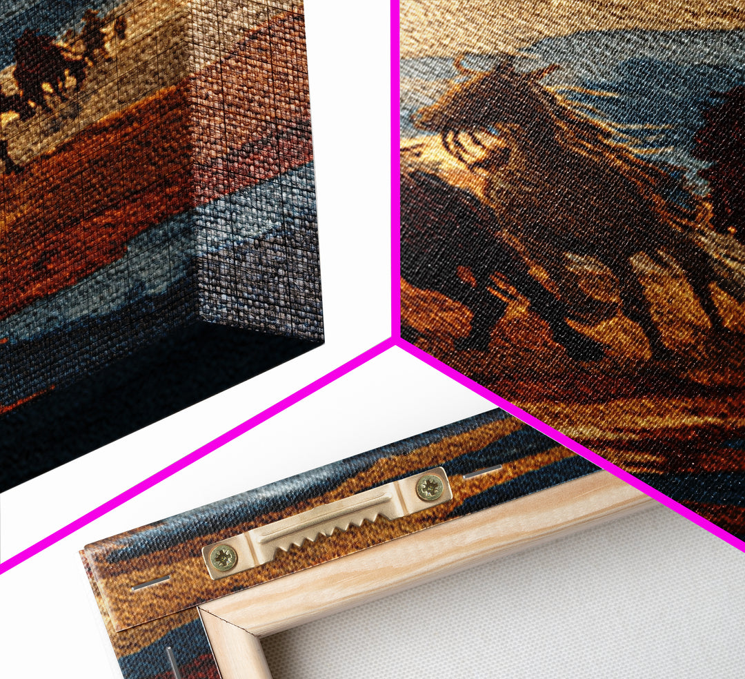 Southwestern Blanket Pattern Framed Canvas Print, Western Art, Digital Download Art, Southwestern Decor, Fine Art, Frontier, WES-2x3-97