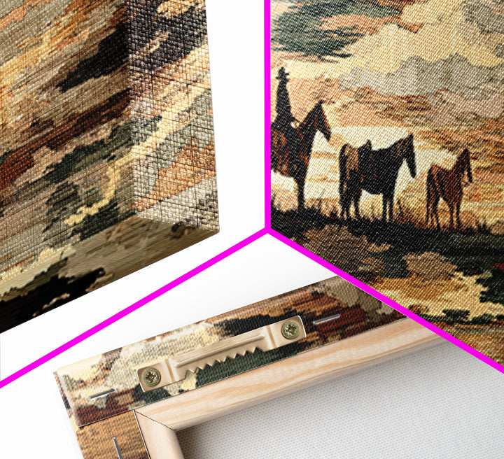 Southwestern Blanket Pattern Canvas Print, Western Art, Western Home Decor, Southwestern Decor, Frontier, Statement Artwork, WES-3x1-33