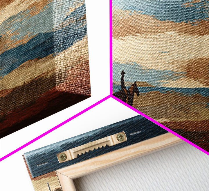 Southwestern Blanket Pattern Framed Canvas Print, Western Art, Western Wall Decor, Southwestern Decor, Fine Art, Frontier, WES-3x1-81