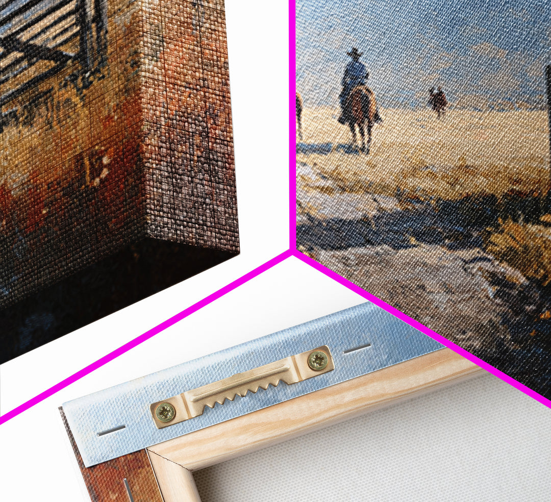 Sun Bleached Ranch Gate Framed Canvas Print, Western Art, Western Wall Art, Southwestern Decor, Watercolor Art, Frontier, WES-3x2-91