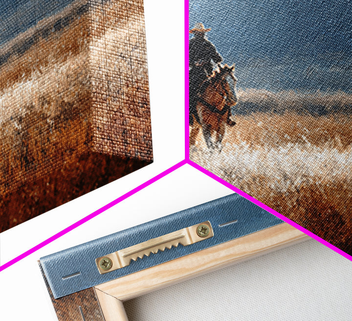 Train Crossing Western Plains Framed Canvas Print, Western Art, Farmhouse Decor, Southwestern Decor, Fine Art, Frontier, WES-3x2-99
