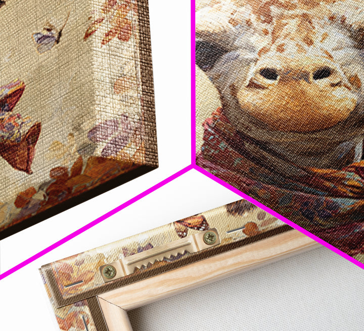 Giraffe with Scarf and Butterflies Canvas Print, Whimsical Art, Nursery Wall Decor, Living Room Decor, Fine Art, Wonder, WHI-1x1-10