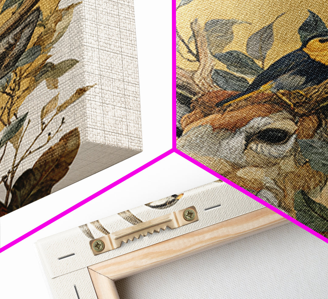 Deer with Antlers Full of Birds Canvas Print, Whimsical Art, Room Decor, Living Room Decor, Fine Art, Wonder, Oil Painting, WHI-1x1-91