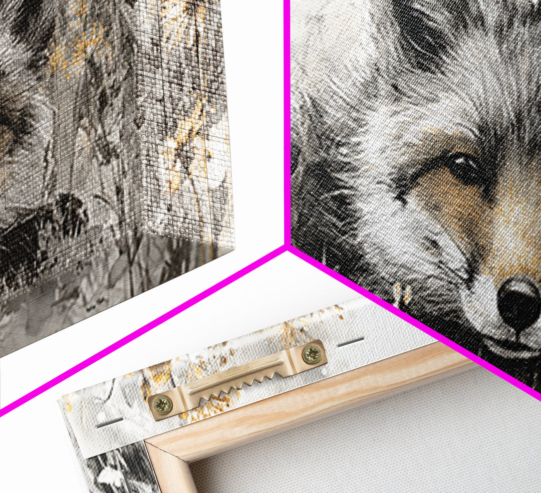 Fox Wearing a Tiny Crown Framed Canvas Print, Whimsical Art, Framed Wall Art, Living Room Decor, Oil Painting, Wonder, WHI-2x1-45