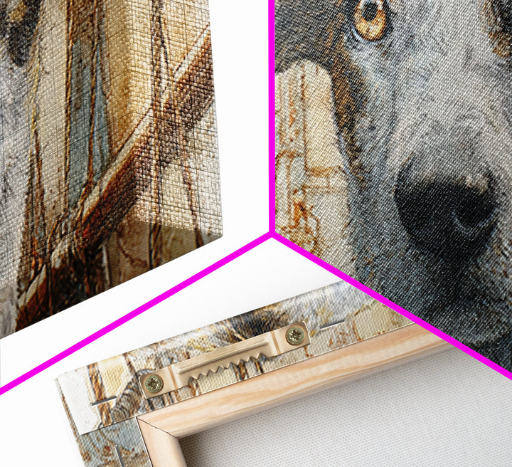 Dog in a Hot Air Balloon Canvas Print, Whimsical Art, Digital Art, Living Room Decor, Wonder, Nursery, Abstract Wall Art, WHI-2x1-82