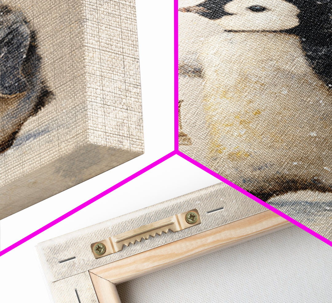Penguin Holding a Lantern Framed Canvas Print, Whimsical Art, Oil Painting, Living Room Decor, Wonder, Dark Academia Decor, WHI-2x3-25