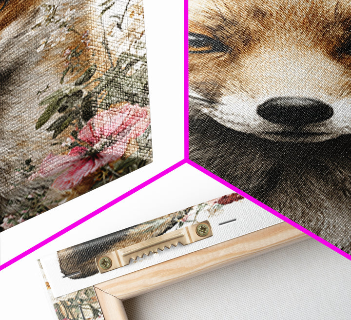 Fox Wearing a Tiny Crown Framed Canvas Print, Whimsical Art, Printable Art, Living Room Decor, Fine Art, Wonder, Cat Art, WHI-2x3-33