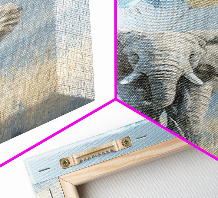 Elephant Holding Balloons Framed Canvas Print, Whimsical Art, Whimsical, Living Room Decor, Oil Painting, Wonder, Nursery Art, WHI-2x3-59