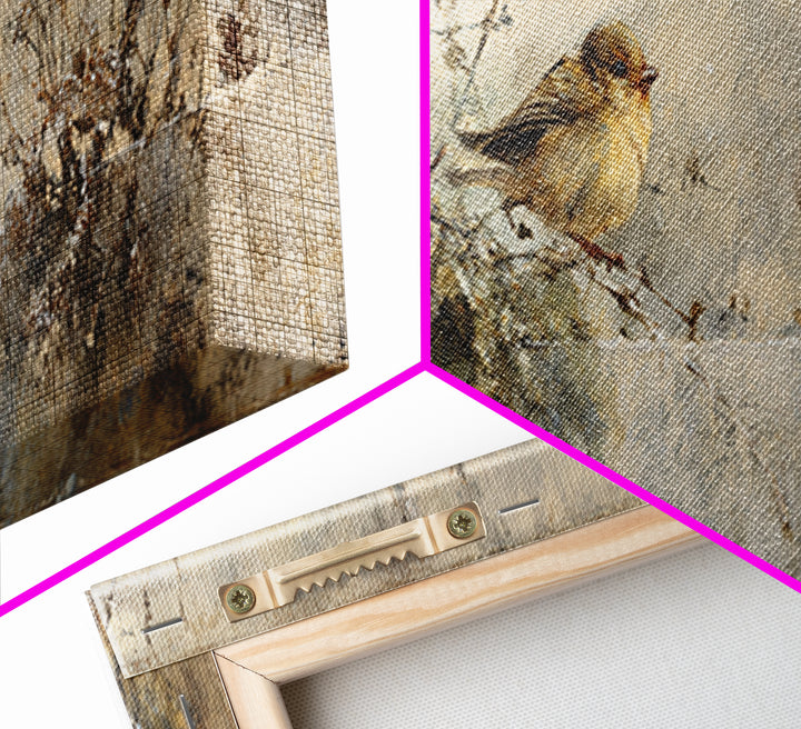 Bird Delivering a Tiny Love Letter Framed Canvas Print, Whimsical Art, Gallery Decor, Living Room Decor, Fine Art, Wonder, WHI-3x1-15