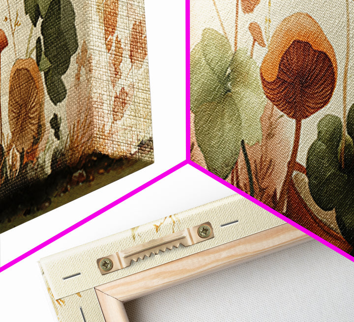 Teacup Garden with Tiny Mushrooms Canvas Print, Whimsical Art, Printable Wall Art, Living Room Decor, Fine Art, Wonder, WHI-3x1-92
