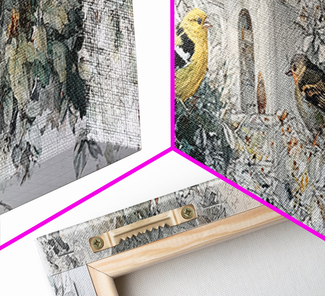 Floating House Carried by Colorful Birds Canvas Print, Whimsical Art, Living Room Decor, Oil Painting, Wonder, WHI-3x1-95