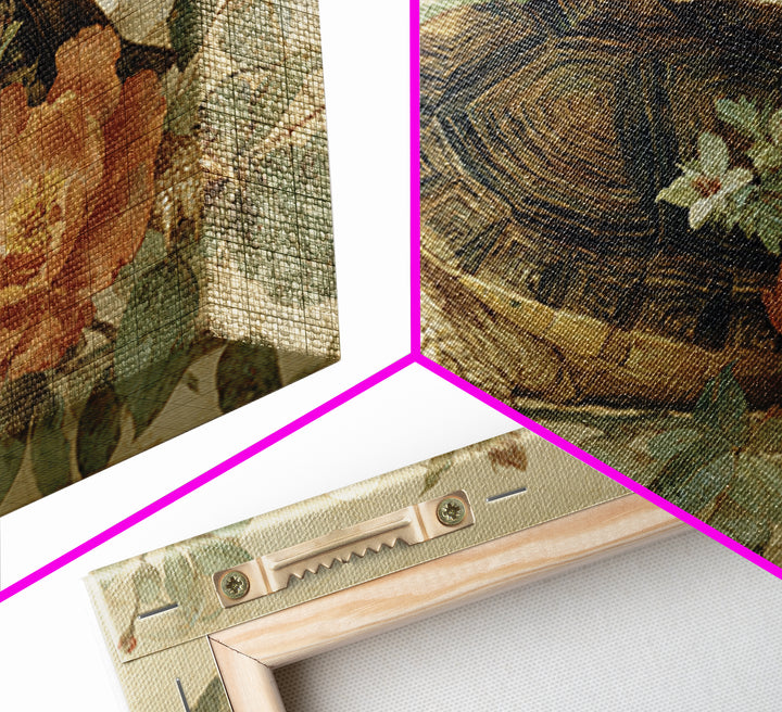 Turtle with Garden Growing on Shell Canvas Print, Whimsical Art, Printable Art, Living Room Decor, Fine Art, Wonder, Cat Art, WHI-3x2-26
