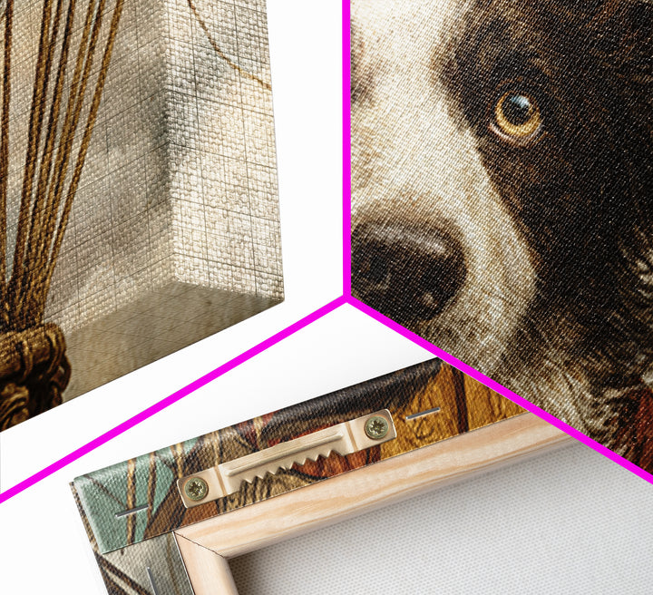 Dog in a Hot Air Balloon Canvas Print, Whimsical Art, Abstract Wall Art, Living Room Decor, Fine Art, Wonder, Neutral Decor, WHI-3x2-66