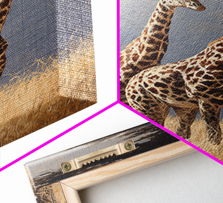 Giraffe Pair under Acacia Tree Canvas Print, Wildlife Art, Gallery Decor, Living Room Decor, Fine Art, Wild, Contemporary Art, WIL-2x3-15