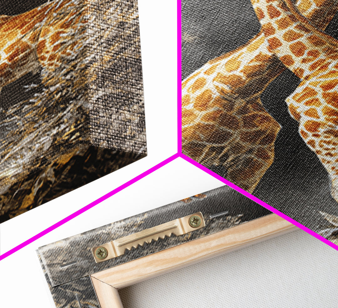 Giraffe Pair under Acacia Tree Canvas Print, Wildlife Art, Minimalist Decor, Living Room Decor, Fine Art, Wild, Wall Art Print, WIL-2x3-39