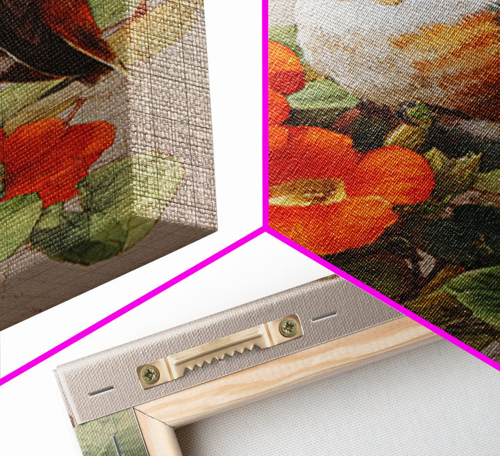 Hummingbird Beside Bright Flowers Framed Canvas Print, Wildlife Art, Boho Decor, Living Room Decor, Fine Art, Wild, Painting, WIL-2x3-48