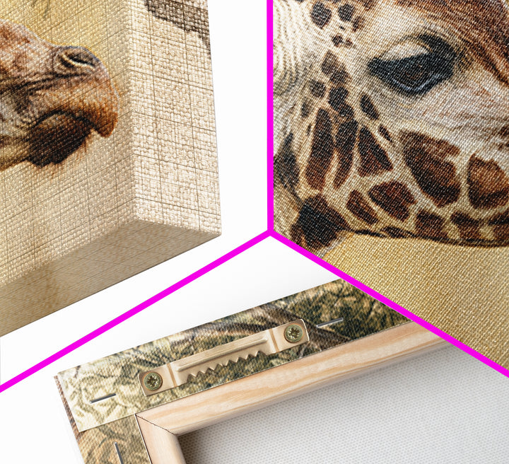 Giraffe Pair under Acacia Tree Canvas Print, Wildlife Art, Leopard Wall Art, Living Room Decor, Fine Art, Wild, Fine Art Print, WIL-3x2-11