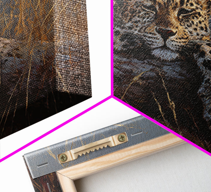 Leopard Resting on Tree Branch Framed Canvas Print, Wildlife Art, Modern Art, Living Room Decor, Fine Art, Wild, Neutral Decor, WIL-3x2-90