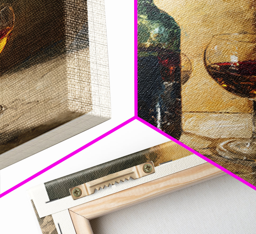 Wine Tasting Flight Rendered as Elegant Still Canvas Print, Winery Art, Gallery Wall Art, Winery Decor, Fine Art, Vineyard, WIN-1x1-10