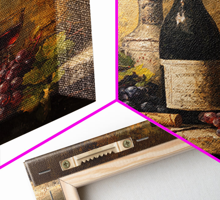 Old Cellar Key and Wine Label Shapes Framed Canvas Print, Winery Art, Wall Decor, Winery Decor, Fine Art, Vineyard, Kitchen Art, WIN-1x1-12