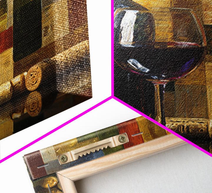 Corks Arranged as Geometric Pattern Canvas Print, Winery Art, Retro Wall Art, Winery Decor, Abstract Art, Vineyard, WIN-1x1-18