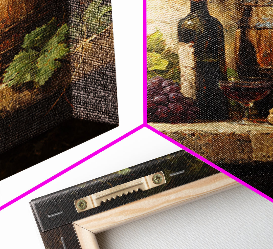 Wine Barrel with Lavender and Sunlight Framed Canvas Print, Winery Art, Statement Artwork, Winery Decor, Fine Art, Vineyard, WIN-1x1-78
