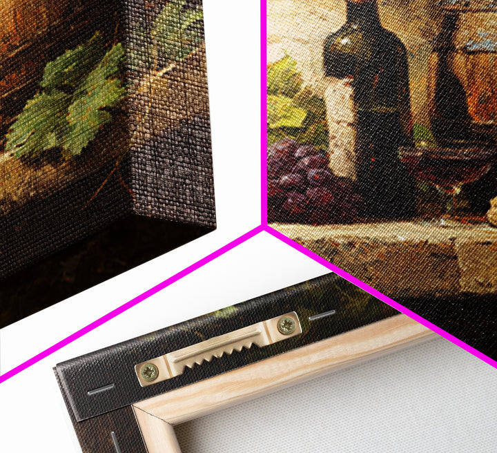 Wine Barrel with Lavender and Sunlight Framed Canvas Print, Winery Art, Statement Artwork, Winery Decor, Fine Art, Vineyard, WIN-1x1-78
