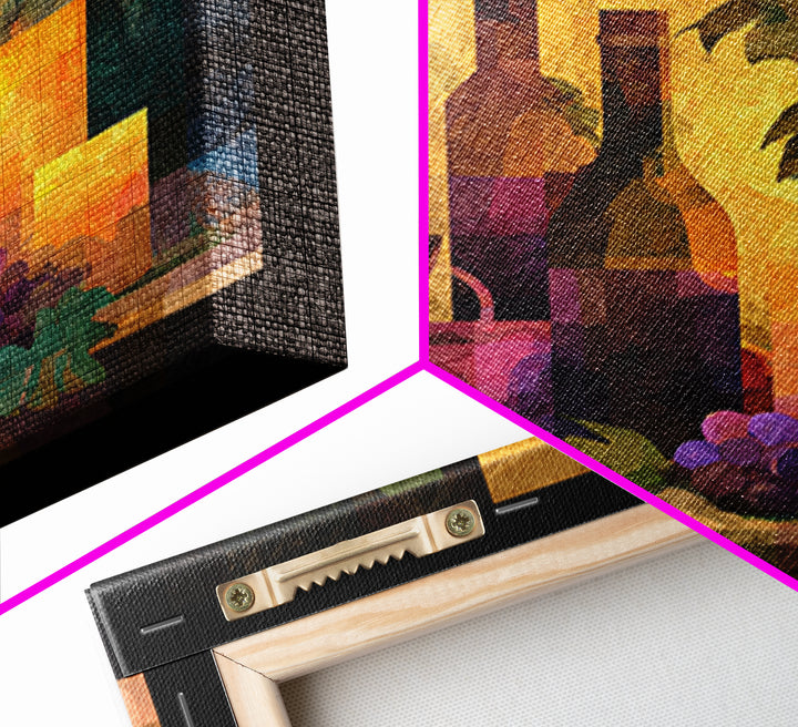 Burgundy Abstract with Gold Accents Canvas Print, Winery Art, Fine Art Print, Winery Decor, Abstract Art, Vineyard, Wall Decor, WIN-1x1-95