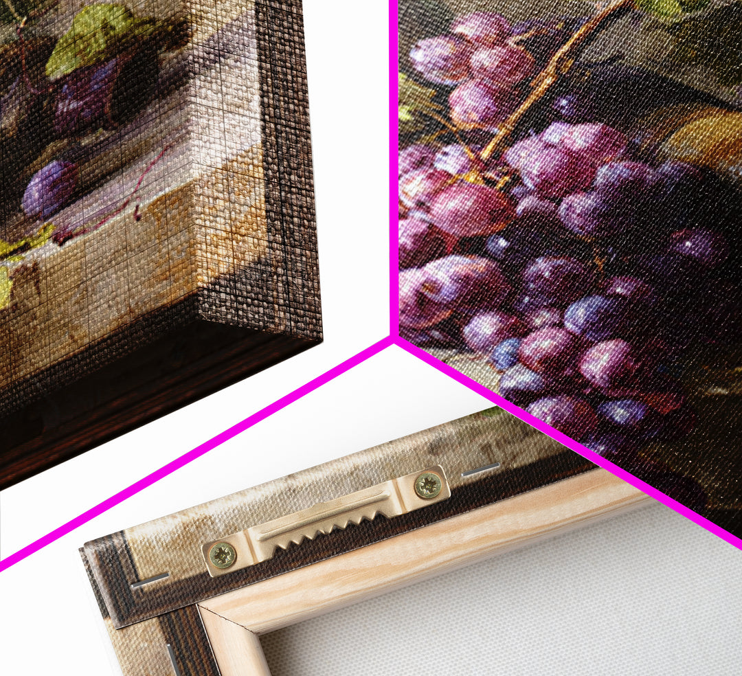 Grapevine Branch with Purple Grapes and Leaves Canvas Print, Winery Art, Art Print, Winery Decor, Fine Art, Vineyard, WIN-1x1-97