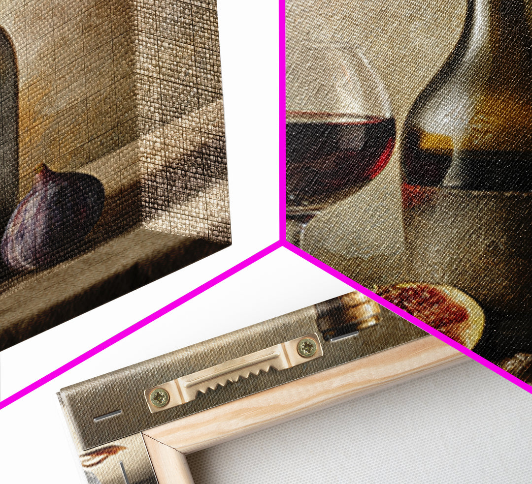 Wine Bottle and Glass Still Life Canvas Print, Winery Art, Textured Painting, Winery Decor, Fine Art, Vineyard, Oil Painting, WIN-1x1-98