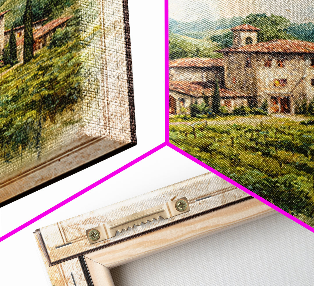 Tuscan Vineyard at Golden Hour Canvas Print, Winery Art, Wall Decor, Winery Decor, Vineyard, Kitchen Art, Living Room Decor, WIN-1x1-99