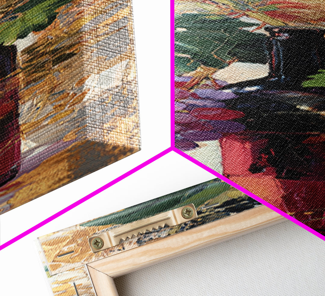 Burgundy Abstract with Gold Accents Canvas Print, Winery Art, Artwork, Winery Decor, Abstract Art, Vineyard, Bar Decor, WIN-1x3-35