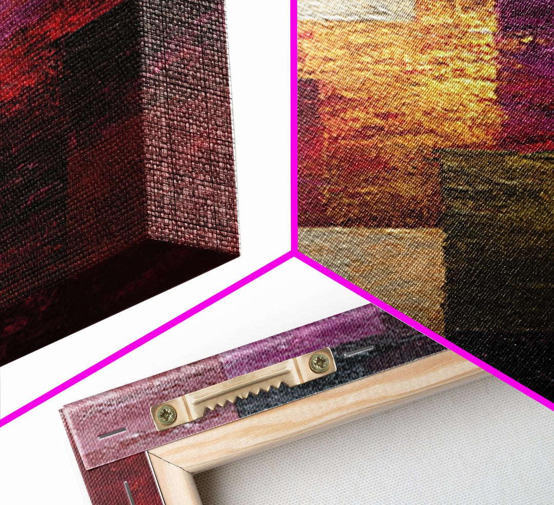 Burgundy Abstract with Gold Accents Canvas Print, Winery Art, Preppy Wall Art, Winery Decor, Vineyard, Statement Artwork, WIN-1x3-59