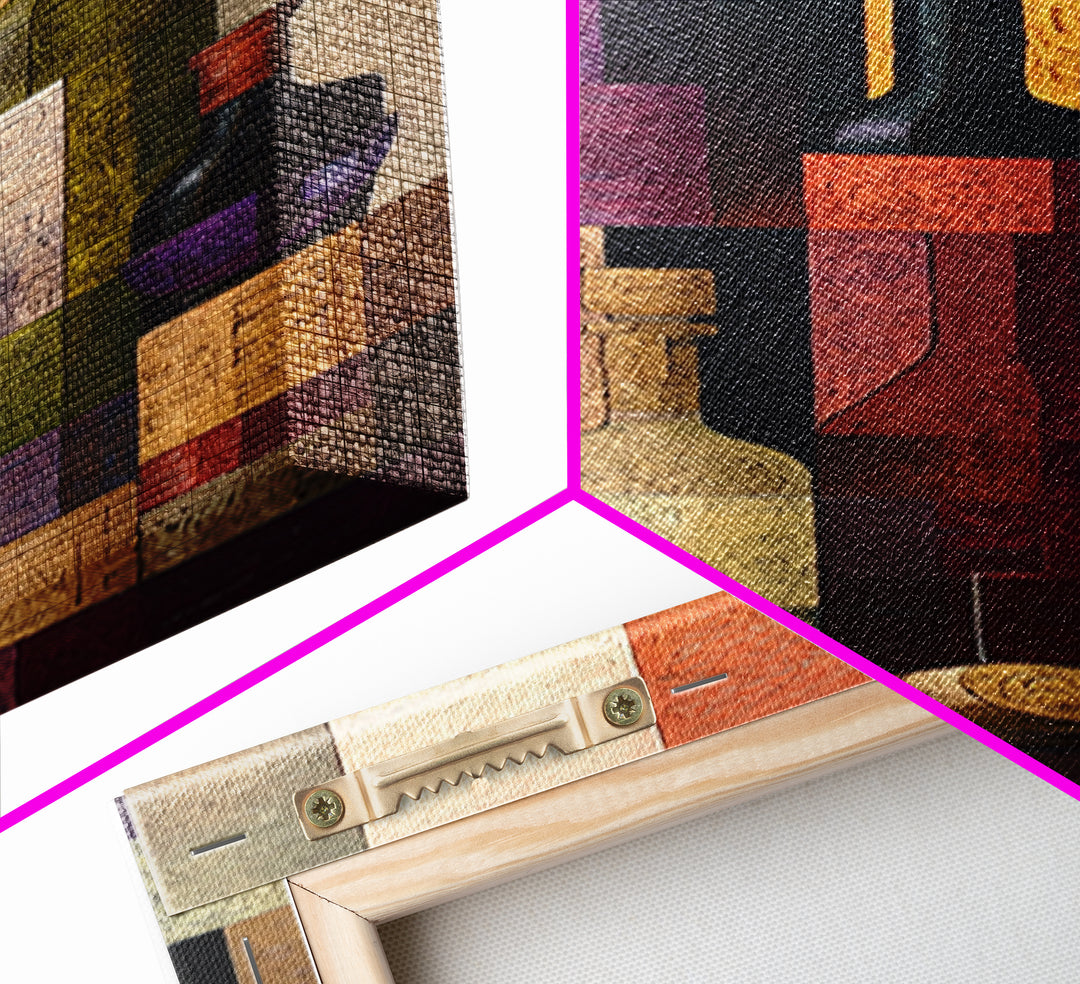 Corks Arranged as Geometric Pattern Canvas Print, Winery Art, Bar Decor, Winery Decor, Abstract Art, Vineyard, Boho Decor, WIN-1x3-6
