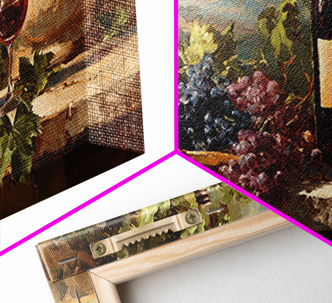 French Vineyard Hills Framed Canvas Print, Winery Art, Preppy Wall Art, Winery Decor, Fine Art, Vineyard, Statement Artwork, WIN-2x1-100