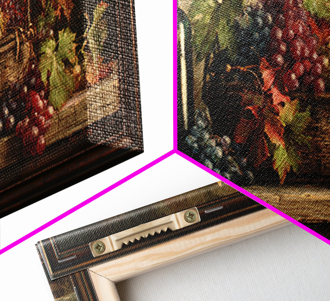 Wine Harvest Basket Framed Canvas Print, Winery Art, Room Decor, Winery Decor, Fine Art, Vineyard, Printable Wall Art, WIN-2x1-18