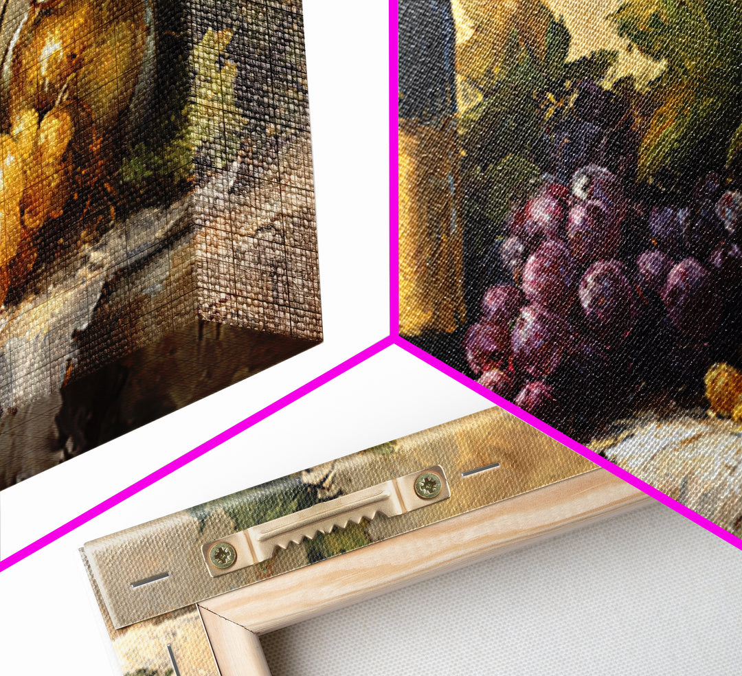 Tuscan Vineyard at Golden Hour Framed Canvas Print, Winery Art, Oil Painting, Winery Decor, Watercolor Art, Vineyard, WIN-2x1-23