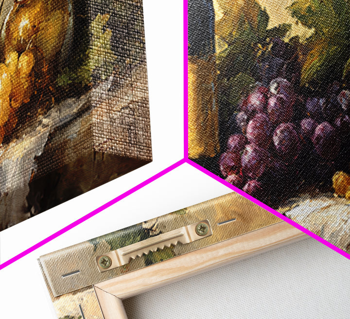 Tuscan Vineyard at Golden Hour Framed Canvas Print, Winery Art, Oil Painting, Winery Decor, Watercolor Art, Vineyard, WIN-2x1-23