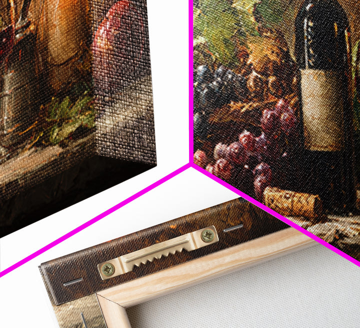 Wine Harvest Basket Framed Canvas Print, Winery Art, Room Decor, Winery Decor, Fine Art, Vineyard, Printable Wall Art, WIN-2x1-42