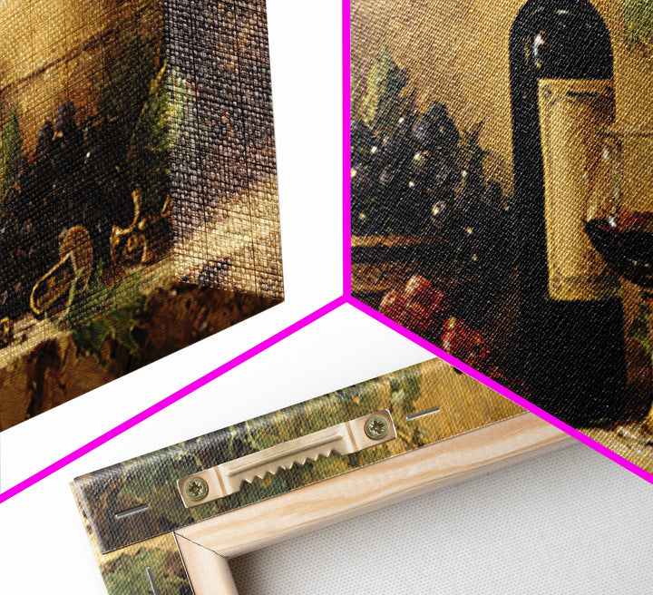 Old Cellar Key and Wine Label Shapes Framed Canvas Print, Winery Art, Print, Winery Decor, Abstract Art, Vineyard, WIN-2x1-56