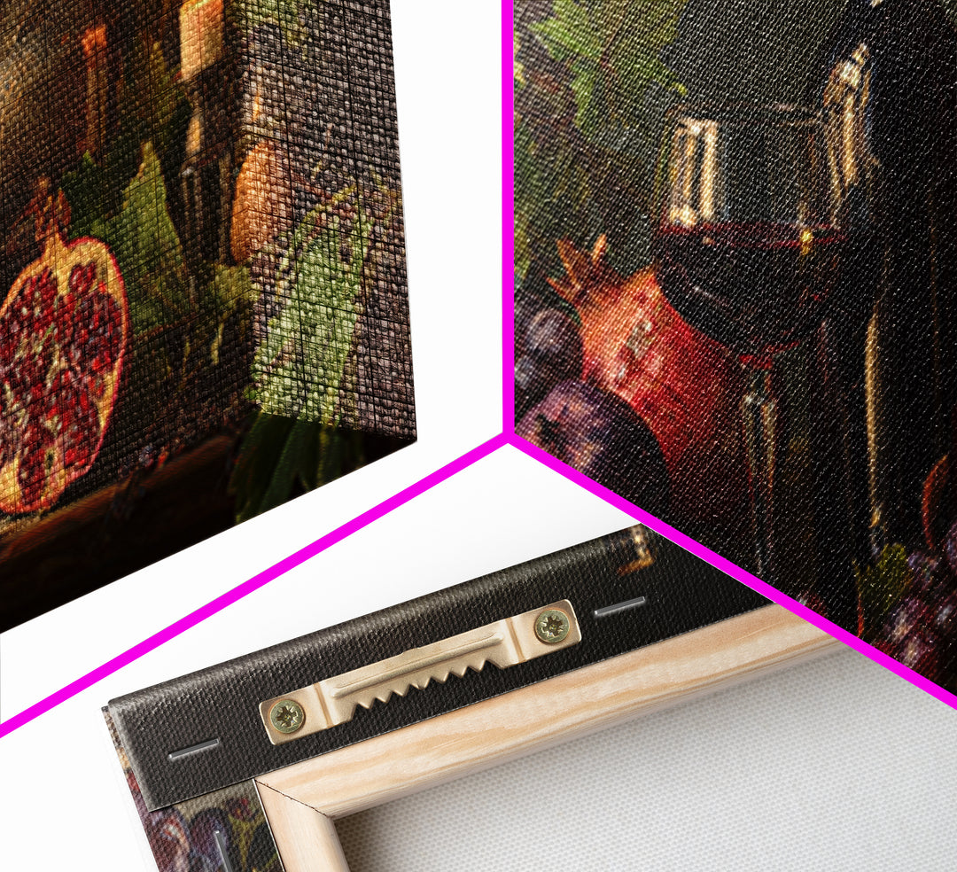 Pomegranate Figs and Red Wine Composition Canvas Print, Winery Art, Artwork, Winery Decor, Fine Art, Vineyard, Bar Decor, WIN-2x1-61