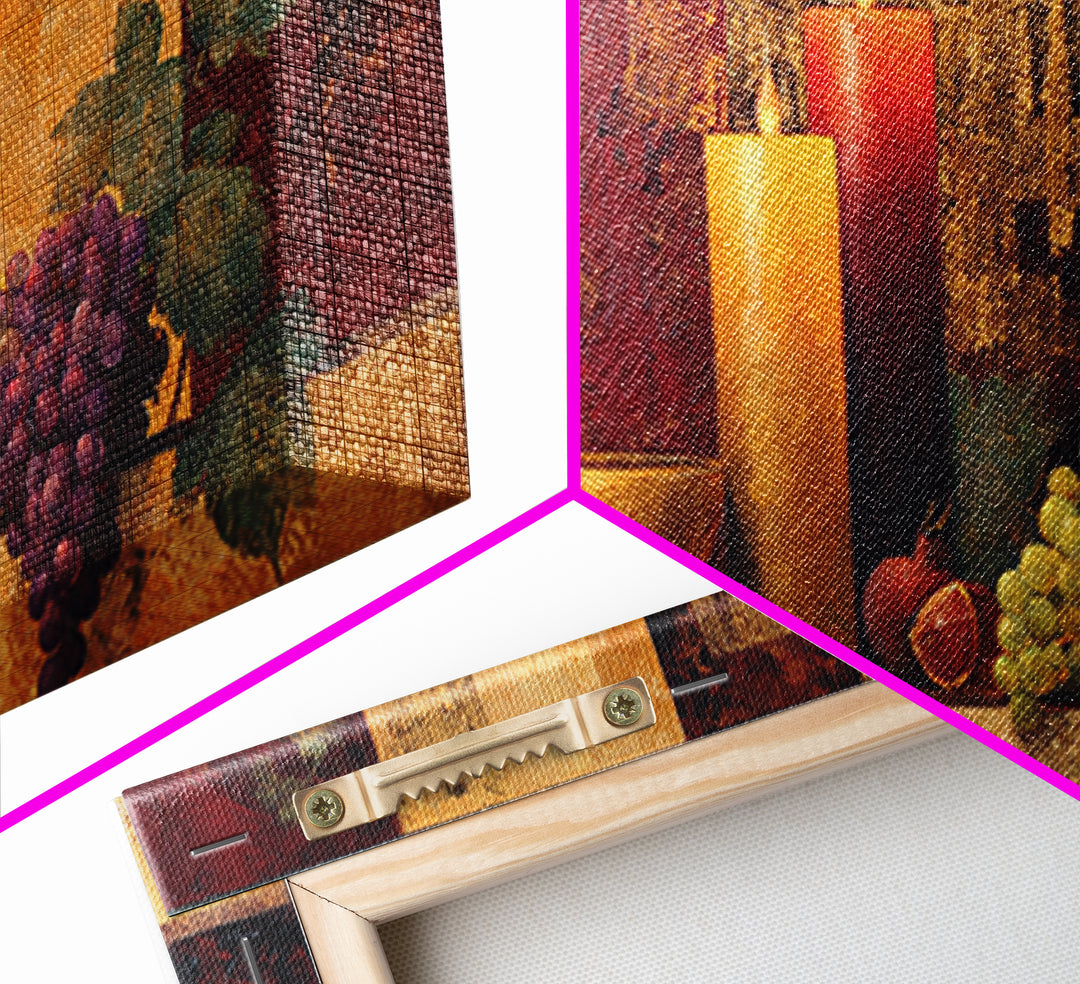 Burgundy Abstract with Gold Accents Framed Canvas Print, Winery Art, Gallery Decor, Winery Decor, Fine Art, Vineyard, WIN-2x1-67