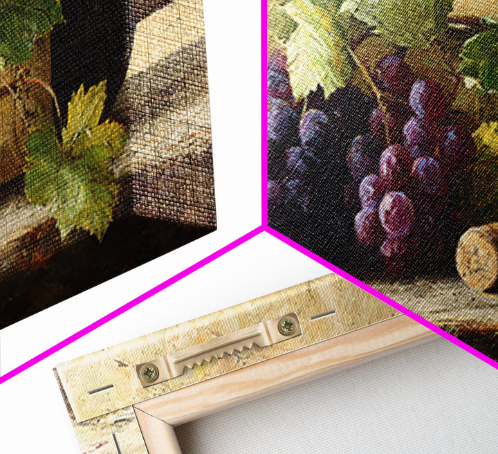 Grapevine Branch with Purple Grapes and Leaves Canvas Print, Winery Art, Wall Art Print, Winery Decor, Watercolor Art, Vineyard, WIN-2x1-69