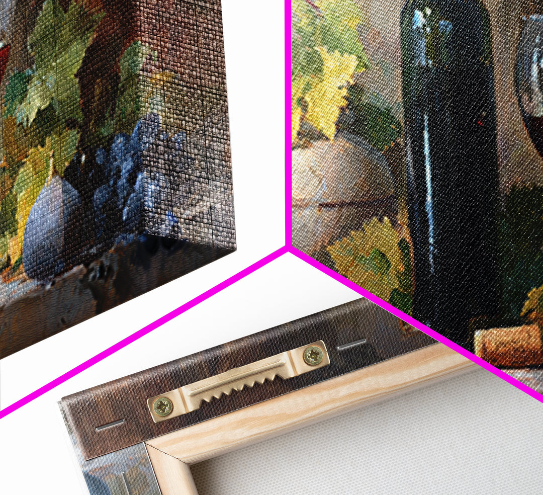 Wine Bottle and Glass Still Life Canvas Print, Winery Art, Printable Wall Art, Winery Decor, Fine Art, Vineyard, Retro Wall Art, WIN-2x1-70