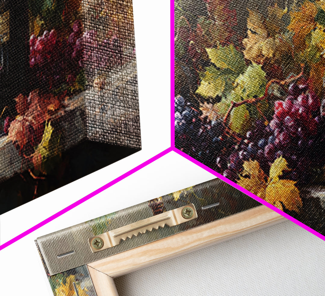 Vine Leaves Turning Autumn Red and Gold Framed Canvas Print, Winery Art, Living Room Art, Winery Decor, Fine Art, Vineyard, WIN-2x1-79