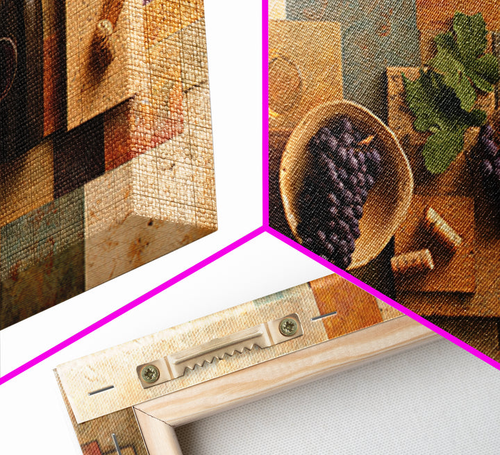 Corks Arranged as Geometric Pattern Framed Canvas Print, Winery Art, Print, Winery Decor, Abstract Art, Vineyard, WIN-2x1-86