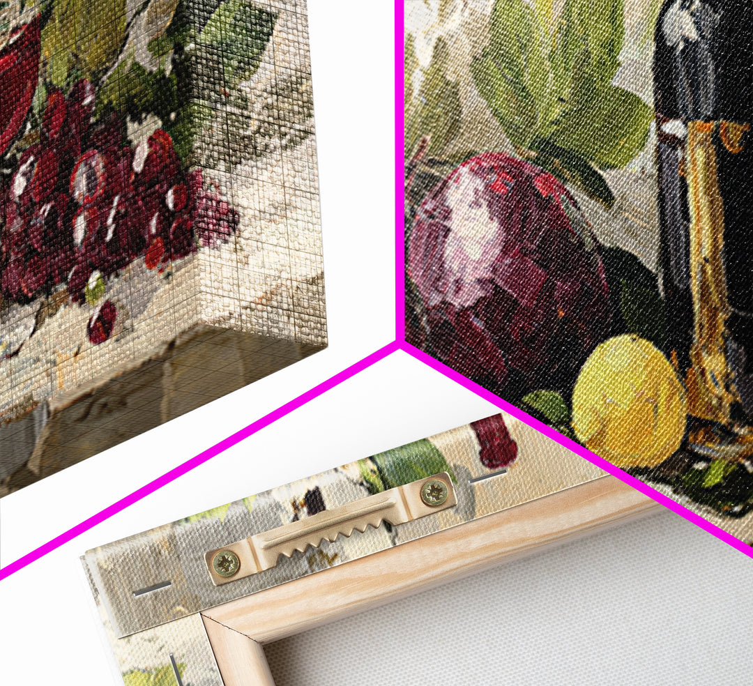 Burgundy Abstract with Gold Accents Framed Canvas Print, Winery Art, Artwork, Winery Decor, Abstract Art, Vineyard, Bar Decor, WIN-2x1-91