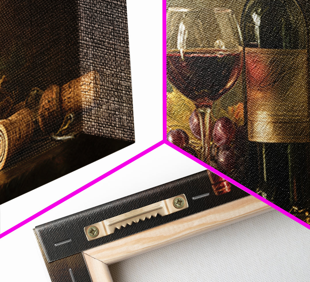 Wine Bottle and Glass Still Life Canvas Print, Winery Art, Printable Wall Art, Winery Decor, Fine Art, Vineyard, Retro Wall Art, WIN-2x1-94
